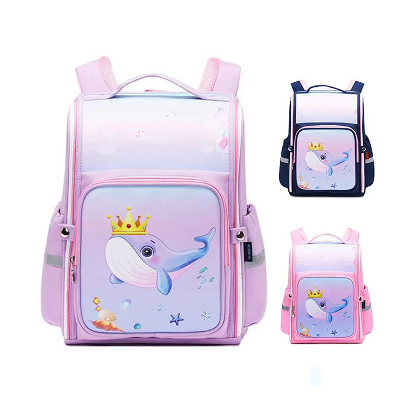 Cartoon bagpack new arrival fashion school bag heat transfer pattern girl bag waterproof light weight for primary school bag