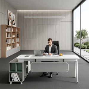 <span class=keywords><strong>Escritorio</strong></span> Ejecutivo para CEO, Diseño Moderno y Cómodo en Madera, Directo de Fábrica ODM/OEM, para Proyectos de Mobiliario de Oficina Corporativa - Product Image 1