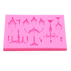 Moule en silicone graphique DIY pour gâteaux, fondants et pâtisseries, motifs lampes de table, lampadaires européens, 3D, 5 styles classiques populaires, prix usine - Product Image 3