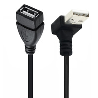 Cable de Extensión USB 2.0 Enrollado Personalizado, USB-A Macho a USB-A Hembra, Ángulo Recto de 90 Grados, Cable de Datos Espiral Retráctil
