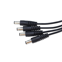 Großhandel Bestseller 30cm Schwarzes DC-Stromkabel mit 4 Steckern und 1 Buchse, 5x8x10cm Kabel für den Innenbereich