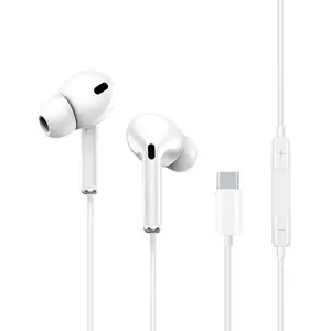 USB C Headphones HiFi Stereo Magnetic USB Type C Earbud USB C EarphonesとMic Volume ControlためGoogle Hua魏Sumsang Phone