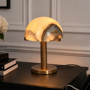 Light Luxury Natural Jade Stone Mushroom <b>Table</b> Lamp Artistic Decorative Desk Lamp <b>bedside</b> lamps Brushed Brass OEM ODM Factory - Product Image 2