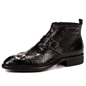 Vente en gros de chaussures en cuir pour hommes, bottes en cuir de crocodile, bottes en cuir véritable pour hommes, bottes de ville pour hommes - Product Image 5