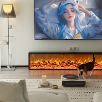 Cheminée électrique décorative de 1000 mm (40 pouces) pour hôtel et suite de villa, avec minuterie multi-heures, support TV et installation dissimulée