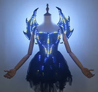 Jupe LED Lumineuse RICHSHINING pour Scène, Ailes de Démon Cosplay, Tenue LED Colorée Sexy pour Femmes, Idéale pour Fêtes et Bars