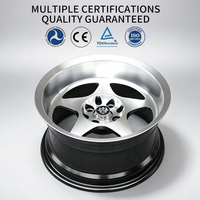 Jantes Flowtone en promotion 15x8 ET0 5 branches 4x100 4x114.3 avec face usinée et lèvre, jantes en alliage pour Honda Toyota Nissan Mazda VW
