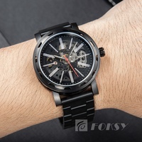 Montre à logo personnalisé Nouveau design Montres automatiques de luxe pour hommes Montre mécanique squelette en acier inoxydable pour hommes