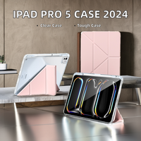 Étui intelligent pour tablette 5G pour iPad Pro 11 pouces (M4) 2024 Housse en cuir PU translucide pour PC Protection pour le sommeil Certifié RoHS