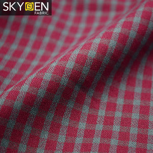 Guangzhou skygen usine en gros instock à carreaux teints 100% coton hommes chemise tissu - Product Image 6