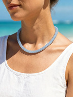 Collier de perles en verre cristal rondes Abacus 5*8MM couleur bonbon, faites à la main, pour l'été et la plage, style mode doré