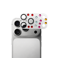 Protection d'objectif d'appareil photo en verre trempé coloré effet diamant en aluminium pour iPhone 17 Pro Max (film de protection arrière)