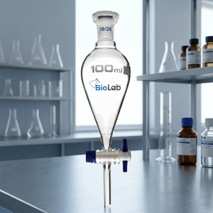 Entonnoirs de séparation à aiguille en forme de Squibb avec bouchon en PE, en borosilicate, entonnoir conique de laboratoire pour usage en laboratoire - Product Image 3