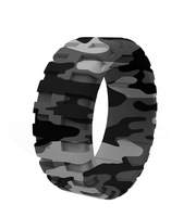 Lot de 10 anneaux en silicone personnalisés pour hommes, motif bande de roulement de pneu, pour sports de plein air, largeur 9 mm, respirants, en caoutchouc, pour doigt
