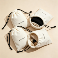 Sac à poussière en coton avec cordon de serrage, impression sérigraphique de logo personnalisé, pour ceinture, bijoux, vêtements, accessoires, emballage et rangement