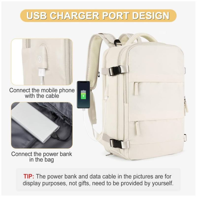 Travel Backpack with Luggage Flight Approved, 40L Expandable Laptop Backpack, Oversized Suitcase Waterproof Canvas Backpack