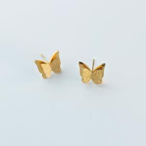 Boucles d'oreilles tendance en acier inoxydable avec nœuds papillon de styles variés, plaquées or 18 carats PVD et émaillées, bijoux d'oreille à la mode - Product Image 2