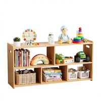Étagère à livres pour enfants en bois écologique moderne personnalisable à 5 compartiments, style Montessori, à face ouverte, pour les écoles maternelles