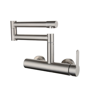 Yuquan Kitchen Faucet 304 Stainless Steel Wall Mounted Single Handle Ceramic Valve 360 Degree Rotate Minimalist Style - Product Image 3