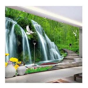 Komnni Custom 3d Behang Klassieke Waterval Houten Bord Bos Muurschilderingen Woonkamer Slaapkamer Achtergrond Behang Papier