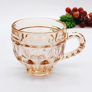 Wholesale Drinkware Customized Water Glass Set Milk Juice Cappuccino Glass Coffee Cup Glass Coffee Mug