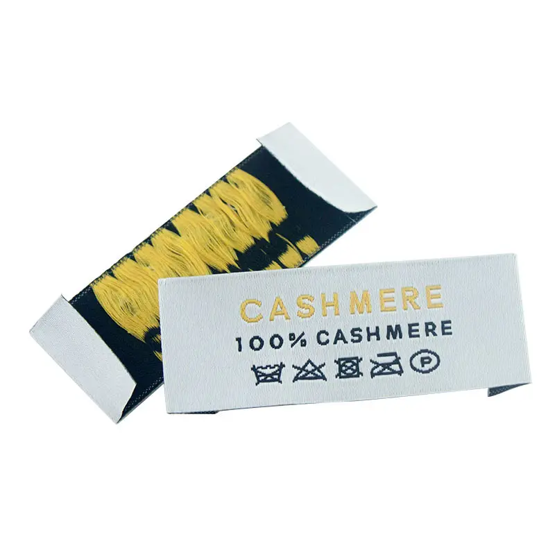 High quality Free Design Service Standard Size Fashion Folded Garment neck label Custom Woven Labels