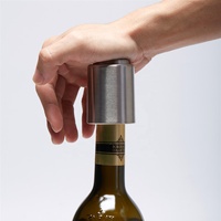 Thankhot réutilisable en acier inoxydable bouteille de vin scellant sous vide pompe à vide à air bouchons de vin garde le vin accessoires plus frais