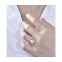 Ensemble de bagues en argent sterling 925 plaqué or rose avec grande perle d'eau douce, bijoux de doigt en perle blanche DIY pour femmes