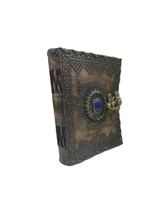 Diario de Cuero con Piedra Lapislázuli, Cuaderno Hecho a Mano con Tapa Dura Vintage, Diario Rústico para Escribir, Dibujar, Bocetar y Regalos - Product Image 4
