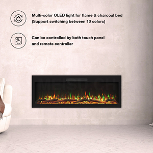 Soporte de Consola de Acero Inoxidable MEISU.CH, Mueble Interior Personalizado, Chimeneas Eléctricas Largas para Sala de Estar - Product Image 3