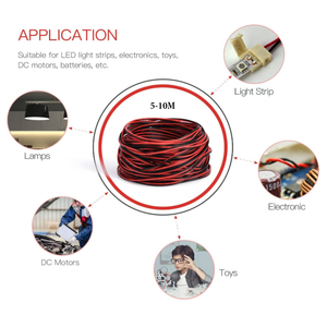 <span class=keywords><strong>2</strong></span> Pin Dây Điện 28/26/24/22/20/18/16 AWG Màu Đỏ Đen Phẳng Ribbon Cáp PVC 5/<span class=keywords><strong>10</strong></span> Mét LED Âm Thanh Xe Hơi Loa Dây Đồng - Product Image 3