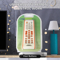 Télécommande universelle pour téléviseur avec code fixe automatique, activation par pression, 4 boutons, pile AAA, arrêt automatique