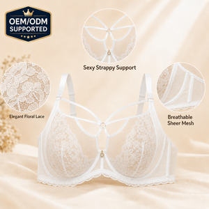 Soutien-gorge en dentelle sexy et élégant pour femme avec détail nœud et structure à armatures robustes - Product Image 5