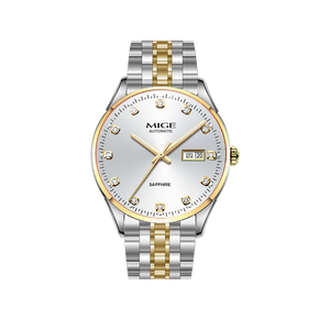 นาฬิกากลไกสำหรับผู้ชายสายหนังหน้าปัดทรงกลมทำจากสแตนเลสสามารถปรับแต่งได้ตามต้องการ - Product Image 3