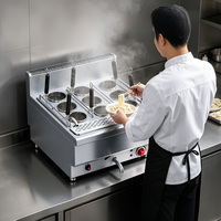 JUSTA Tisch-Elektro-Nudelkocher mit 9 Körben, Edelstahl, kommerzieller Pasta-Kocher, 5000-10000W, 1 Jahr Garantie, für Restaurants