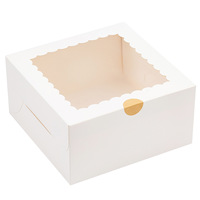 Carton à gâteau en carton blanc biodégradable et écologique, à montage facile en 4 étapes, avec fenêtre de visualisation pour fraises, vente en gros