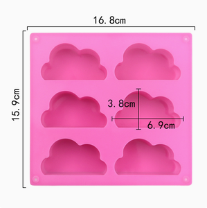 Moldes de silicona para pasteles con forma de nube de 6 cavidades sin BPA, molde de jabón, molde de silicona no tóxico para hornear pasteles para hornear - Product Image 3