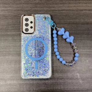 Para <span class=keywords><strong>Google</strong></span> <span class=keywords><strong>PIXEL</strong></span> 8A 9A Imprimir patrón magnético TPU Funda de teléfono para Samsung A32 A16 S26 Fancy Glitter Phone Case con Love Chain - Product Image 5