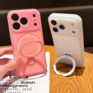 เคสโทรศัพท์ซิลิโคนเหลวแบบเจลลี่สีสันตามเทรนด์ พร้อมที่ยึดแม่เหล็ก ป้องกันรอยขีดข่วน ผิวสัมผัสนุ่มนวล สำหรับ iPhone 15 16 17 pro max - Product Image 5