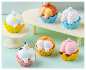 3D คอร์กี้หมีขนแกะก้นหมูเป็ดหางสัตว์ถ้วยเค้กตั้งโต๊ะรูปปั้นเรซิ่นตกแต่งของเล่น3D สำหรับเด็ก - Product Image 4