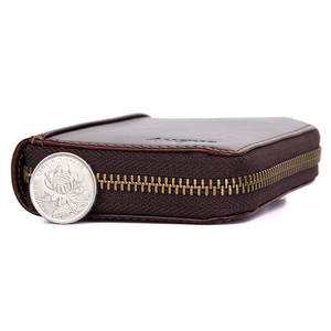 J. <span class=keywords><strong>M</strong></span>.d-cartera de cuero genuino personalizada para hombre, billetera masculina de cuero genuino de alta calidad con cremallera, monedero con bloqueo RFID, tarjetero - Product Image 4