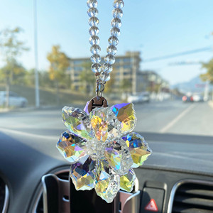 Crystal Flower Suncatcher Christmas Snowflake Crystal <b>Car</b> Hanging <b>Ornament</b> - Product Image 4