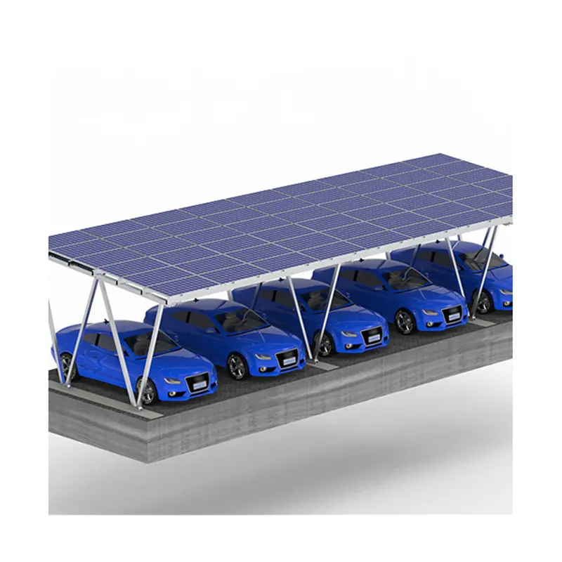 Waterproof Solar Mounting Carport Structure Parking Lot Aluminium Carport Metal Rack Customized Car Shed