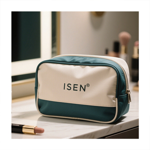 Bolsas de Cosméticos de Viaje con Cierre de Cuero PU <span class=keywords><strong>ISEN</strong></span>, Bolsa de Maquillaje Portátil, Bolsa para Productos de Cuidado de la Piel, Resistente al Agua, Gran Capacidad - Product Image 4