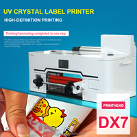 Impresora de Inyección de Tinta UV A3, Cabezal de Impresión DX7, Diseño de Cama Plana, Etiqueta de Cristal DTF, Funcionamiento Automático Rápido, Control por Pantalla Táctil, USB, Nueva