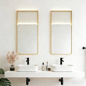 Espejo Inteligente LED Rectangular Largo de Pared, Moderno, Personalizado, con Desempañador, Marco de Acero Inoxidable, Interruptor Táctil, IP44, para Baño, Venta al por Mayor de Fábrica - Product Image 3