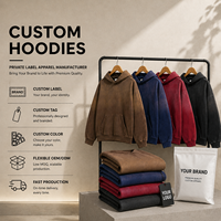 Sweat à capuche tendance OEM personnalisé 450 GSM, lourd, pour homme, délavé, effet usé, doublé polaire, style streetwear