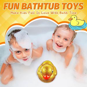 6.89 Inch Giant Glitter Rubber Duck Plastic <b>Bath</b> Toy Squeaky Sound for 0-24 Months Baby Shower Birthday Gift (Gold) - Product Image 3