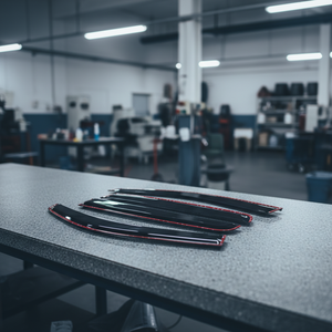 แผ่นบังลมข้างประตูสีดำ กันฝน หนา 2.2 มม. อุปกรณ์ตกแต่งรถยนต์ 4x4 สำหรับรถฟอร์ด เรนเจอร์ T9 ปี 2023 2024 รุ่น Wildtrak XLT แบบดับเบิ้ลแค็บ - Product Image 4