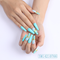 Faux ongles autocollants doigts artificiels, accessoires de manucure pré-conçus pour couverture complète, 24 pièces